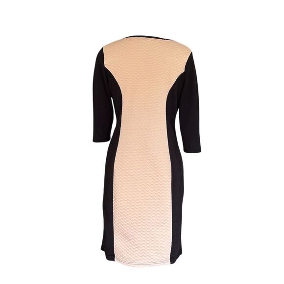 Love Women's XL Color Block Sheath Dress Knee Length 3/4 Sleeve - Picture 4 of 5